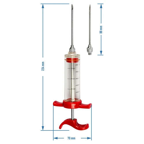 Injector 30 ml + 2 needles + curing salt with vitamin C - 12 ['homemade processed meat', ' smoking', ' homemade products', ' homemade product', ' processed meat', ' white sausage', ' sausage smoking', ' sausage', ' processed meat', ' self-made products', ' curing', ' injecting', ' injector', ' curing brine', ' brine', ' tenderiser for steaks', ' meat tenderiser', ' curing salt with vitamin C.']