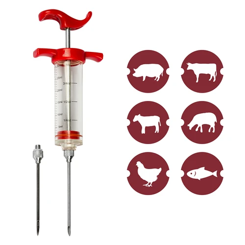 Injector 30 ml + 2 needles + meat tenderiser - 10 ['homemade processed meat', ' smoking', ' homemade products', ' homemade product', ' processed meat', ' white sausage', ' sausage smoking', ' sausage', ' processed meat', ' self-made products', ' curing', ' injecting', ' injector', ' curing brine', ' brine', ' tenderiser for steaks', ' meat tenderiser']