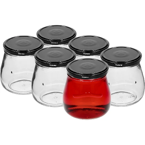 “Inverted Amphora” 500 ml twist-off jar with Ø82/6 black lid, 6 pcs - 2 ['jar', ' amphora jar', ' 500 ml jar', ' set of jars', ' glass jars', ' jars for preserves', ' jars for beauty products', ' jars 6 pieces', ' glass jar', ' jars for jams', ' jars for fruit preserves', ' jars for marmalades', ' jars for meat preserves', ' jars for jars', ' jars for beauty products']