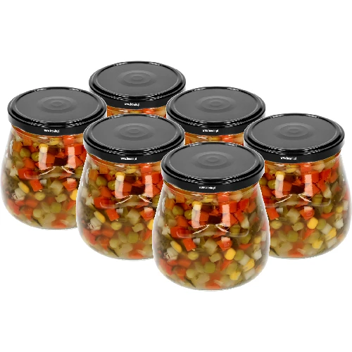 “Inverted Amphora” 500 ml twist-off jar with Ø82/6 black lid, 6 pcs - 4 ['jar', ' amphora jar', ' 500 ml jar', ' set of jars', ' glass jars', ' jars for preserves', ' jars for beauty products', ' jars 6 pieces', ' glass jar', ' jars for jams', ' jars for fruit preserves', ' jars for marmalades', ' jars for meat preserves', ' jars for jars', ' jars for beauty products']