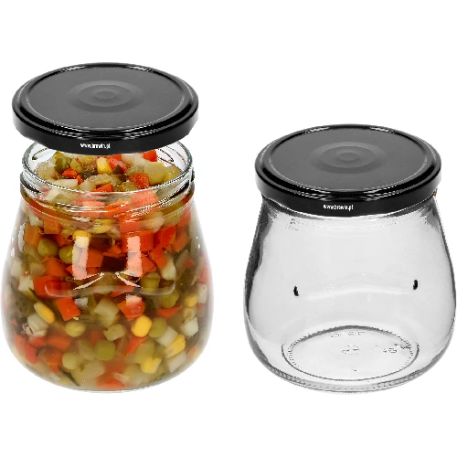 “Inverted Amphora” 500 ml twist-off jar with Ø82/6 black lid, 6 pcs - 5 ['jar', ' amphora jar', ' 500 ml jar', ' set of jars', ' glass jars', ' jars for preserves', ' jars for beauty products', ' jars 6 pieces', ' glass jar', ' jars for jams', ' jars for fruit preserves', ' jars for marmalades', ' jars for meat preserves', ' jars for jars', ' jars for beauty products']