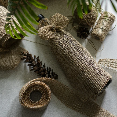 Jute fabric 20 cm / 5 m - 12 ['fabric of jute', ' jute fabric', ' fabric to protect trees', ' natural jute fabric', ' jute eco-friendly fabric', ' binding fabric', ' craft fabric']