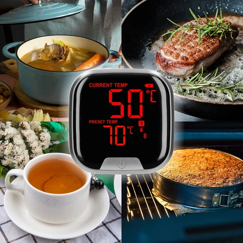 Kitchen thermometer with Bluetooth, 2 probes - 15 ['cooking thermometer', ' food thermometer', ' for cooking', ' for smoking', ' for baking', ' meat thermometer', ' cake thermometer', ' bluetooth thermometer', ' universal thermometer', ' best cooking thermometer', ' thermometer with probe', ' thermometer with app', ' gift idea']