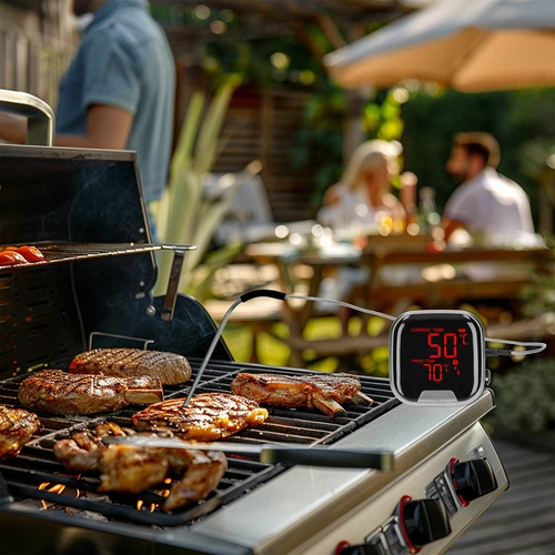 Kitchen thermometer with Bluetooth, 2 probes - 11 ['cooking thermometer', ' food thermometer', ' for cooking', ' for smoking', ' for baking', ' meat thermometer', ' cake thermometer', ' bluetooth thermometer', ' universal thermometer', ' best cooking thermometer', ' thermometer with probe', ' thermometer with app', ' gift idea']