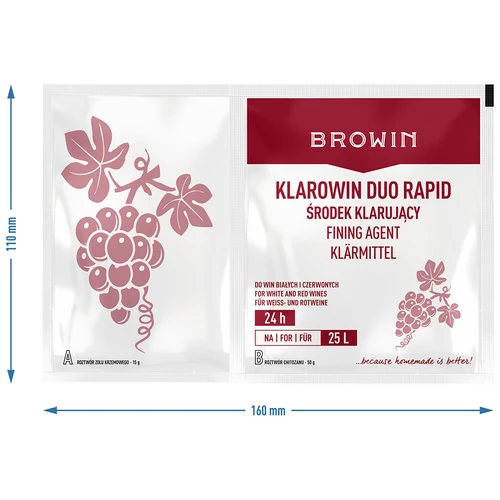 Klarowin Turbo 2 fining agent, 65 g - 6 ['Clarifier', ' for the clarification of wines', ' clarifying agent', ' agent for turbidity in wine', ' chitosan for clarification', ' silica for clarification', ' clarifying agent 24 h']