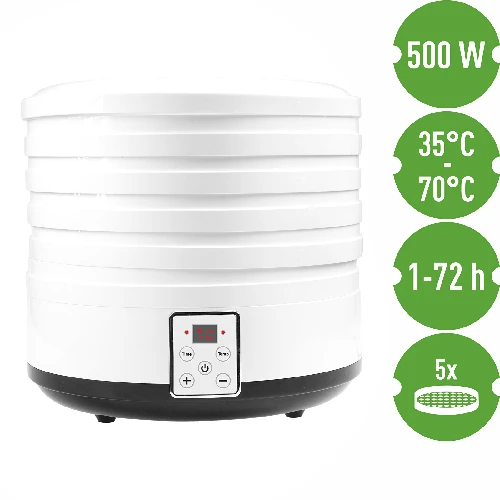 Large 500W food drier - 8 ['large food drier', ' mushroom drier', ' dried fruit', ' dried vegetables', ' food storage', ' food drying', ' food driers', ' adjustable temperature', ' high power', ' 500W food drier', ' dehydrator']