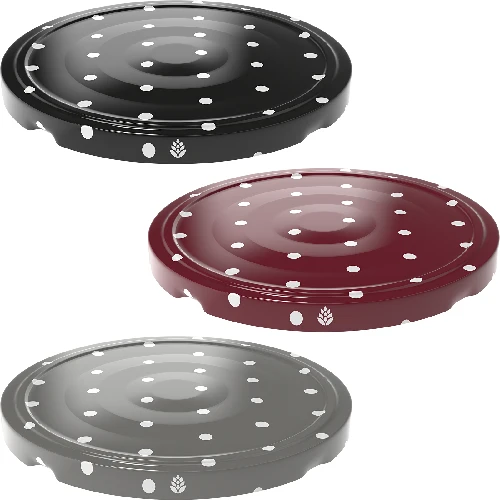 Lid Ø66/4 polka dot mix - 10 pcs - 5 ['jar lids', ' lids with safety button', ' jar lids', ' TO lids', ' twist-off lids', ' Ø66 lids', ' polka dot lids', ' dotted lids', ' Ø66 lids', ' 4-catch lids', ' browin lids']