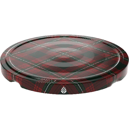 Lid Ø66/4 tartan mix, 10 pcs - 4 ['jar lids', ' lids with safety button', ' jar lids', ' TO lids', ' twist-off lids', ' Ø66 lids', ' tartan pattern lids', ' Ø66/4 lids', ' 4-catch lids', ' Browin lids']