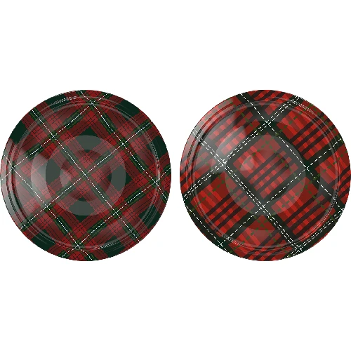 Lid Ø66/4 tartan mix, 10 pcs  - 1 ['jar lids', ' lids with safety button', ' jar lids', ' TO lids', ' twist-off lids', ' Ø66 lids', ' tartan pattern lids', ' Ø66/4 lids', ' 4-catch lids', ' Browin lids']