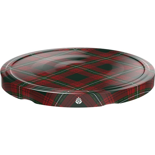 Lid Ø82/6 tartan mix,10 pcs - 4 ['jar lids', ' lids with safety button', ' jar lids', ' TO lids', ' twist-off lids', ' Ø82 lids', ' tartan pattern lids', ' Ø82/6 lids', ' 6-catch lids', ' Browin lids']