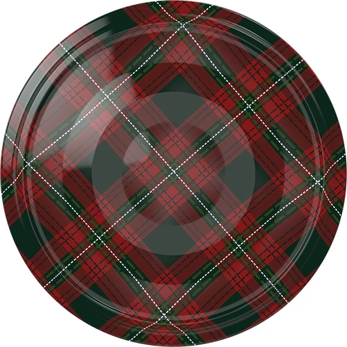 Lid Ø82/6 tartan mix,10 pcs - 3 ['jar lids', ' lids with safety button', ' jar lids', ' TO lids', ' twist-off lids', ' Ø82 lids', ' tartan pattern lids', ' Ø82/6 lids', ' 6-catch lids', ' Browin lids']