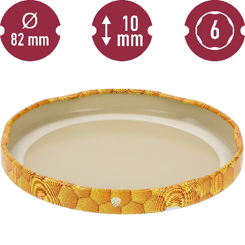 Maja honey twist off lid dia. 82/6 - 10 pcs - 4 ['honey lid', ' honey jar', ' Maja bee', ' honey storage accessories', ' honey storage', ' decorations for jars', ' beekeeping decorations', ' honey cap', ' decorative jar lid']