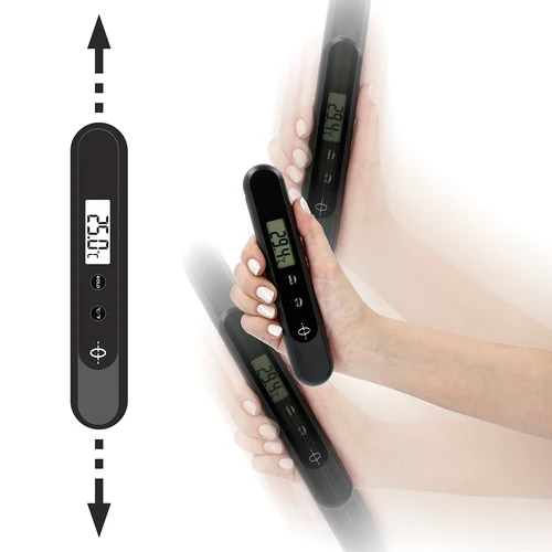 Manually charged electronic kitchen thermometer - 6 ['electronic thermometer', ' food thermometer', ' cooking thermometer', ' manual thermometer', ' manually charged thermometer', ' precision thermometer with probe', ' accurate thermometer for cooking', ' battery-free thermometer', ' thermometer for frying']