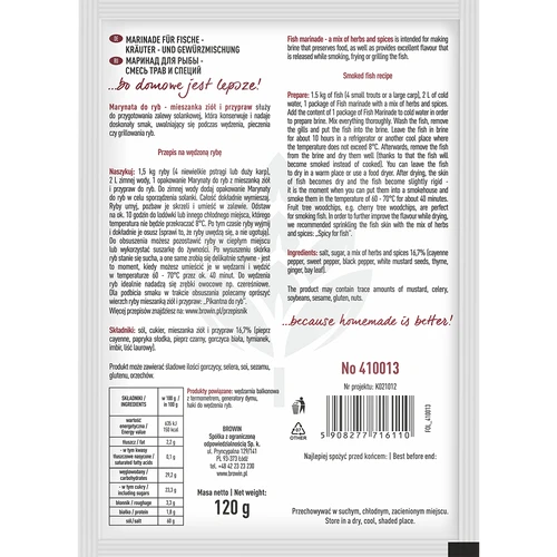 Marinade for fish. Mix of herbs and spices, 120 g - 2 ['fish seasonings', ' preservative-free seasonings', ' natural herbs and spices']