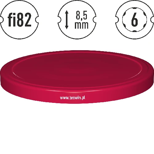 Maroon lid Ø82 - 10 pcs. - 4 ['jar lids', ' 6 lug jar lids', ' lids', ' lids', ' maroon jar lids', ' jar lids', ' jar caps', ' jar lids', ' jar lids fi 82', ' 6 lug jar lids', ' twist off jar lids', ' TO jar lids', ' maroon jar lids', ' clipper jar lids', ' pasteurization lids']