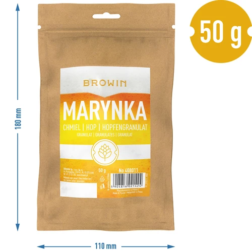 Marynka hops - pellets, 50 g - 6 ['beer hopping', ' hops for beer', ' hops alpha acids', ' beer', ' home-brewed beer', ' I make beer', ' how to make beer', ' which hops for beer', ' which hops to choose', ' hop pellets', ' granulated hops', ' marynka hops']