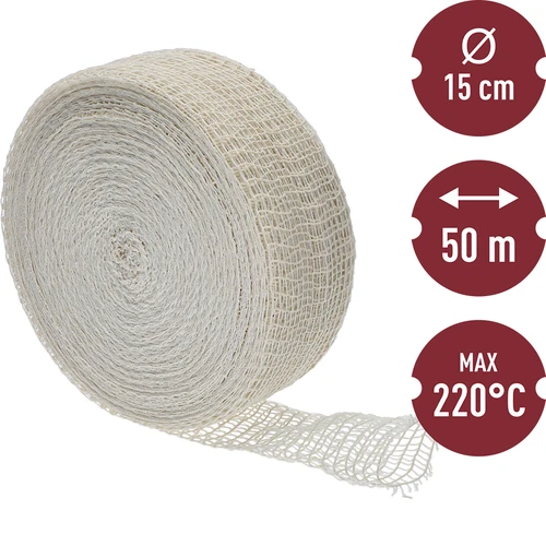 Meat netting (220°C) width 15 cm - 50 m - 3 ['ham netting', ' food netting', ' cold meat netting', ' netting for meat smoking', ' netting for curing meats']