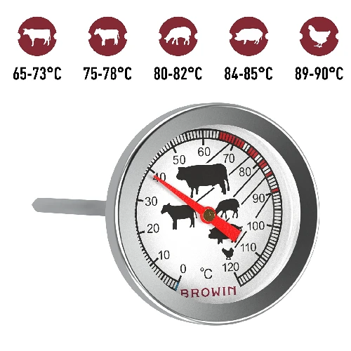 Meat roasting thermometer , 0°C +120°C - 9 ['temperature', ' food thermometer', ' catering thermometer', ' thermometer for food', ' food thermometer with probe', ' meat thermometer', ' thermometer with probe', ' kitchen thermometer with probe', ' meat probe', ' roasting thermometer', ' cooking thermometer', ' smoking thermometer', ' oven thermometer', ' thermometer with sensor']