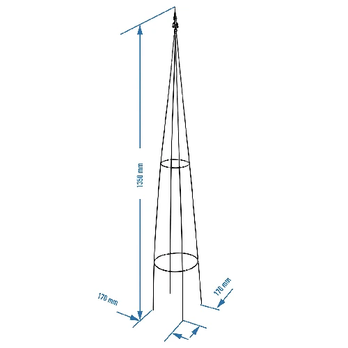 Metal pergola – Pyramid, 135 cm - 3 ['plant support', ' for climbing plants', ' for roses', ' for beans', ' for growing plants', ' for rhododendrons']