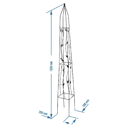 Metal pergola – Pyramid, 150 cm - 4 ['support for plants', ' climbing plants', ' plant cultivation', ' roses', ' tomatoes', ' shrubs']