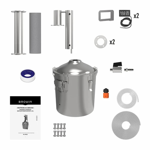 Modular convex still - basic kit - 4 ['distillation kit', ' modular still', ' simple periodic distillation', ' how to distil', ' inexpensive still', ' catalytic filter', ' for whisky', ' gin', ' calvados']