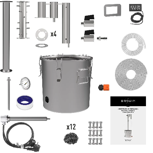 Modular distiller 30 L - Cold Fingers - electric - 3 ['cold finger reflux', ' modular distiller', ' distillation', ' distillation kit', ' stainless steel distiller', ' electric distiller', ' distillation apparatus']