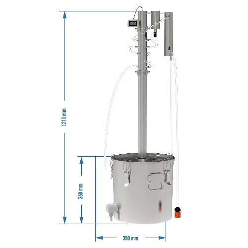 Modular distiller 30 L - Cold Fingers - electric - 20 ['cold finger reflux', ' modular distiller', ' distillation', ' distillation kit', ' stainless steel distiller', ' electric distiller', ' distillation apparatus']