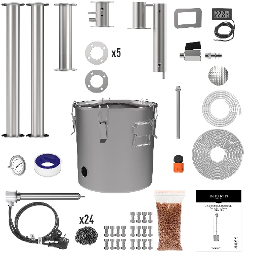 Modular still 30 L Freja – electric - 3 ['distillation kit', ' stainless steel distiller', ' electric distiller', ' distillation apparatus', ' water distiller', ' distilled water', ' prismatic spring', ' browin distiller', ' alcohol distillers', ' reflux']