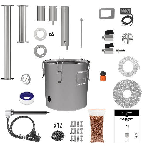 Modular still 30 L Loki - electric - 3 ['distillation kit', ' stainless steel distiller', ' electric distiller', ' distillation apparatus', ' water distiller', ' distilled water', ' prismatic spring', ' browin distiller', ' essential oils', ' alcohol distillers']