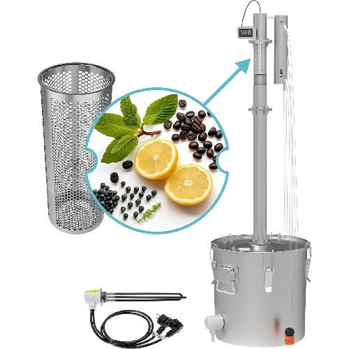 Modular still for flavouring of distillates 30 L - electric  - 1 ['electric still', ' browin still', ' alcohol flavouring', ' flavouring device', ' gin', ' absinthe', ' for fruit liquor', ' essential oils', ' still for herbs', ' still for flavouring']