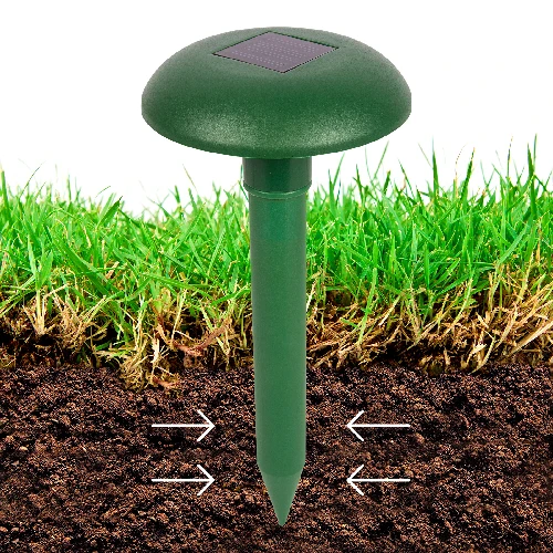 Mole repellent powered with a solar battery - 4 ['mole repeller', ' anti-mole', ' way to get rid of moles', ' against voles', ' against voles', ' against field mice', ' solar repeller']