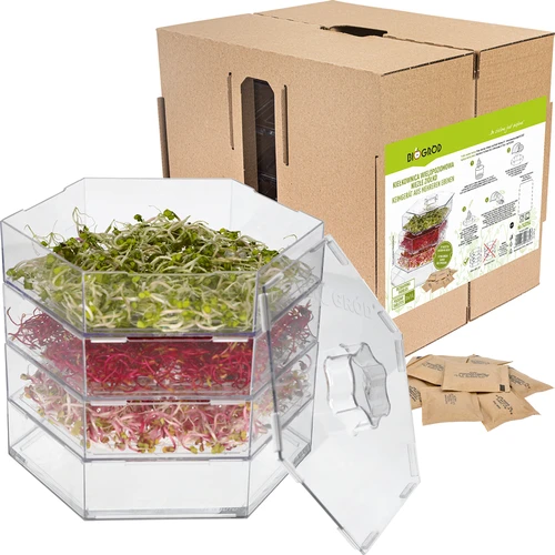 Multi-tier sprouter - a kit with 10 packs of seeds - 23 ['healthy sprouts', ' home sprout growing', ' sprouts vegan product', ' growing sprouts at home', ' sprouters', ' home sprouter', ' sprout growing', ' seeds for sprouting', ' sprouter and seed kit', ' sprouter with seeds', ' sprouter with a set of seeds', ' sprouts', ' sprouting', ' multi-tier sprouter']