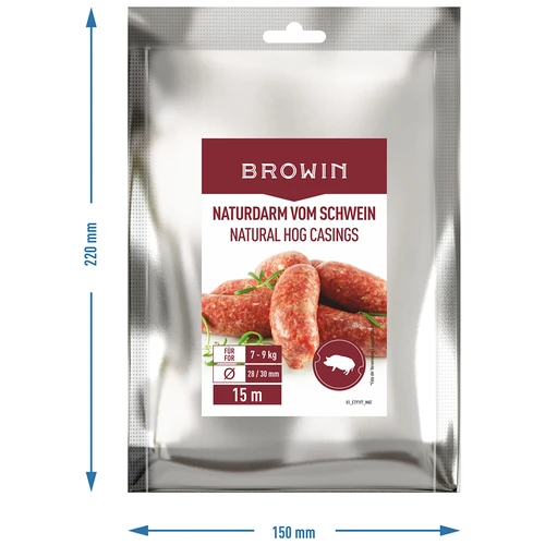 Natural hog casings 28/30 mm, 15m - 4 ['for homemade sausage', ' gut for white sausage', ' do it yourself', ' homemade sausage', ' for smoked sausage', ' for steamed sausage']