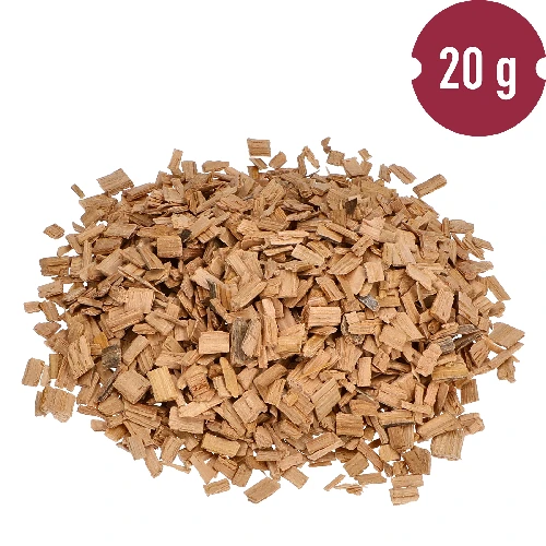 Natural oak wood chips, untoasted 20g - 5 ['oak chips', ' oak flakes', ' natural oak flakes', ' untoasted oak flakes', ' whisky oak flakes', ' wine flakes', ' wine oak flakes', ' wine aging', ' wine flavouring', ' for alcohol', ' alcohol additives', ' flavour additives']