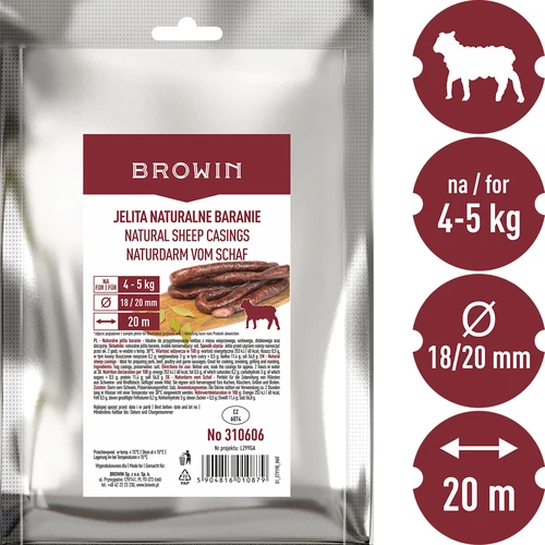 Natural sheep casings 18/20 mm, 20 m - 3 ['for sausages', ' for frankfurters', ' for home-made thin sausages', ' do it yourself', ' diy sausages']