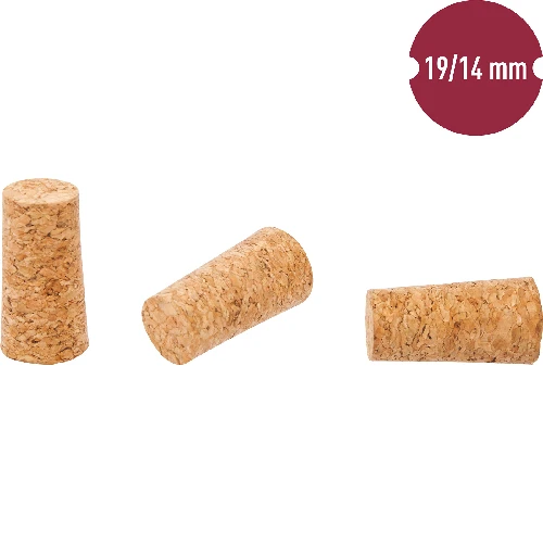 Natural tapered cork Ø14/19mm , agglomerate , 100pcs. - 2 ['cork', ' cork for wine', ' bottle cork', ' wine stopper', ' wine bottles with corks']