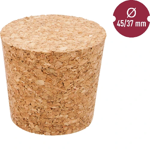 Natural tapered cork Ø37/45 mm , agglomerate - 2 ['cork stopper', ' for demijohn', ' cork stopper', ' cone stopper']