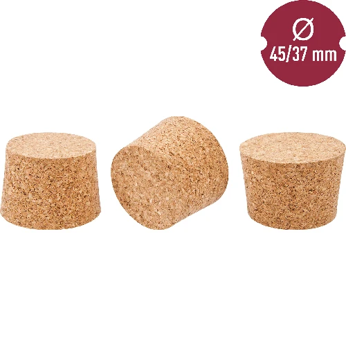 Natural tapered cork Ø37/45mm , agglomerate  - 2 ['cork', ' cork for wine', ' bottle cork', ' wine stopper', ' wine bottles with corks']