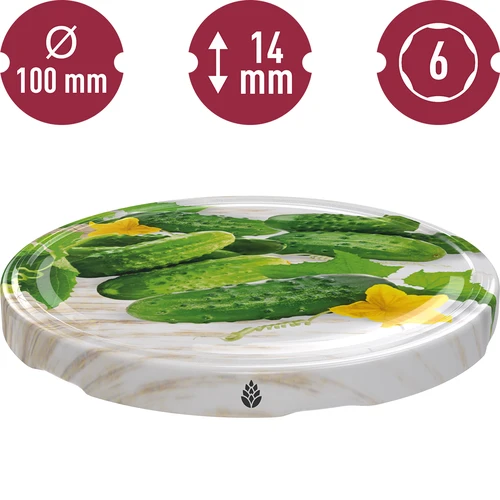 Ø100 twist-off lid, cucumber mix - 10 pcs - 7 ['twist-off lid', ' twist-off lids', ' lid', ' Ø100 lids', ' Ø100', ' Ø100 jar lids']