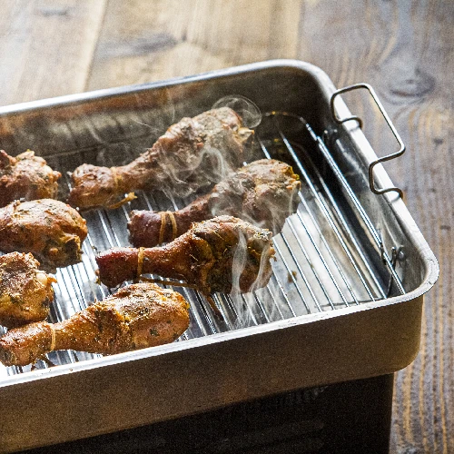 Outdoor table smoker with thermometer and woodchips - 11 ['smoker', ' smoked']