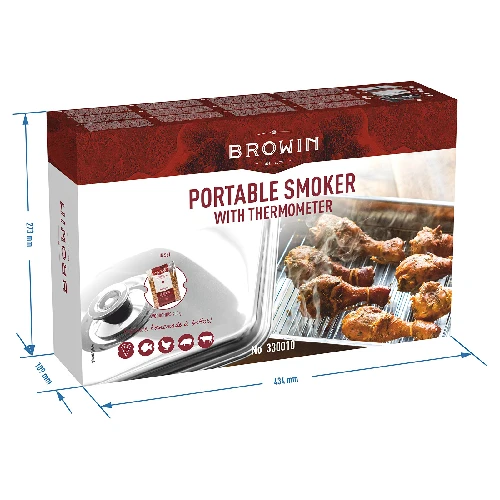 Outdoor table smoker with thermometer and woodchips - 10 ['smoker', ' smoked']