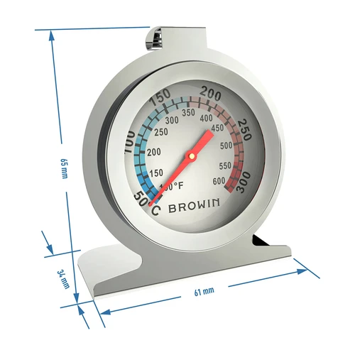 Oven thermometer (0°C to +300°C) Ø6,1cm - 3 ['cooking thermometer', ' oven thermometer', ' baking thermometer', ' thermometer for baking/roasting', ' standing thermometer', ' hanging thermometer', ' baker’s thermometer']