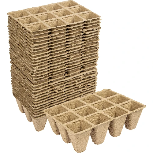 Biodegradable Seed Starting Pots | 100% Organic Recycled Paper | 60 3.5”  Pots, 24 Wooden Tags