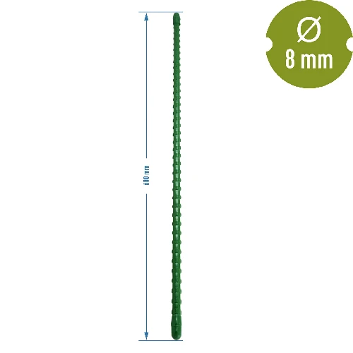 PE-coated steel pole 0.6 m x 8 mm - 2 ['backyard pole', ' plant pole', ' plant support', ' backyard support', ' metal supports for the backyard', ' support for climbing plants', ' supports for climbing plants', ' metal supports for flowers', ' coated metal poles', ' coated poles for plants']