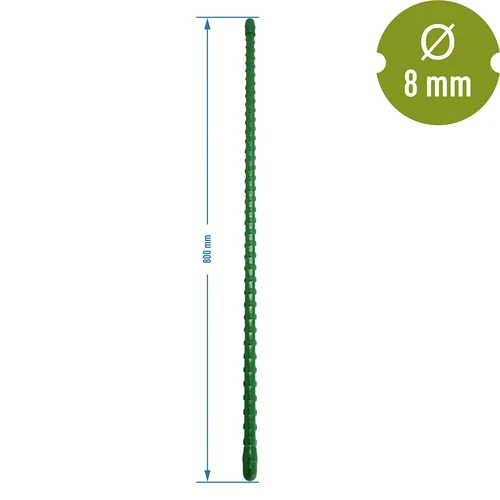 PE-coated steel pole 0.8 m x 8 mm - 2 ['backyard pole', ' plant pole', ' plant support', ' backyard support', ' metal supports for the backyard', ' support for climbing plants', ' supports for climbing plants', ' metal supports for flowers', ' coated metal poles', ' coated poles for plants']