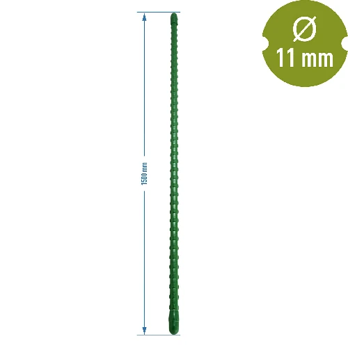 PE-coated steel pole 1.5 m x 11 mm - 2 ['backyard pole', ' plant pole', ' plant support', ' backyard support', ' metal supports for the backyard', ' support for climbing plants', ' supports for climbing plants', ' metal supports for flowers', ' coated metal poles', ' coated poles for plants']