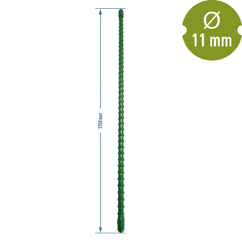 PE-coated steel pole 1.75 m x 11 mm - 2 ['backyard pole', ' plant pole', ' plant support', ' backyard support', ' metal supports for the backyard', ' support for climbing plants', ' supports for climbing plants', ' metal supports for flowers', ' coated metal poles', ' coated poles for plants']