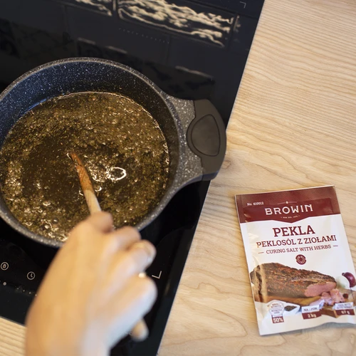 Pekla. Curing salt with herbs - 70 g - 5 ['for curing', ' for ham', ' for ham', ' charcuterie', ' curing liquid', ' home-made ham', ' for smoking', ' for baking']