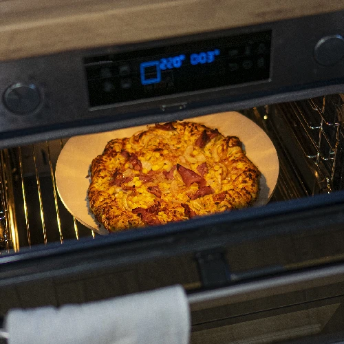 Pizza stone, made of cordierite, round, 33 cm - 10 ['for baking pizza', ' Italian pizza', ' for baking bread', ' for a gift', ' round pizza stone']