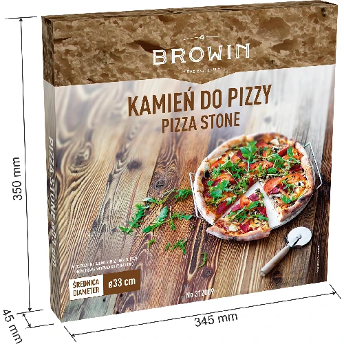 Pizza stone with stand and cutter, made of cordierite, round, 33 cm - 9 ['gift', ' homemade pizza', ' for baking pizza', ' for serving pizza', ' for baking bread', ' for baking buns']